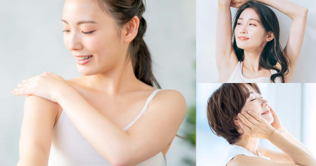 30代女性がMYTREX MiRAY AIRを使って美肌ケアを行い、満足している様子